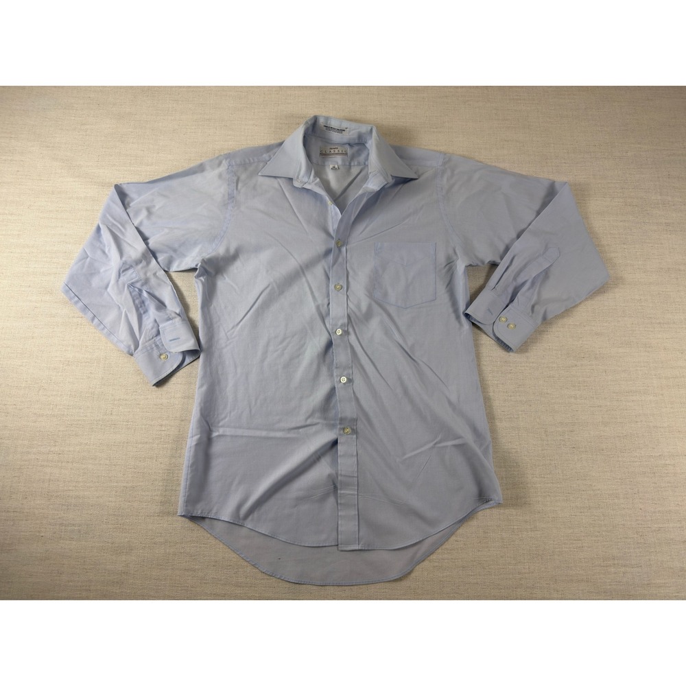 Sears Classic Mens Light Blue Long Sleeve Button Down Dress Shirt 15 32/33
